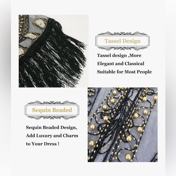 ✨ COMPLETE 1920s FLAPPER OUTFIT – WORN ONCE Perfect New years– $140 RETAIL SZ XL - Picture 13 of 16